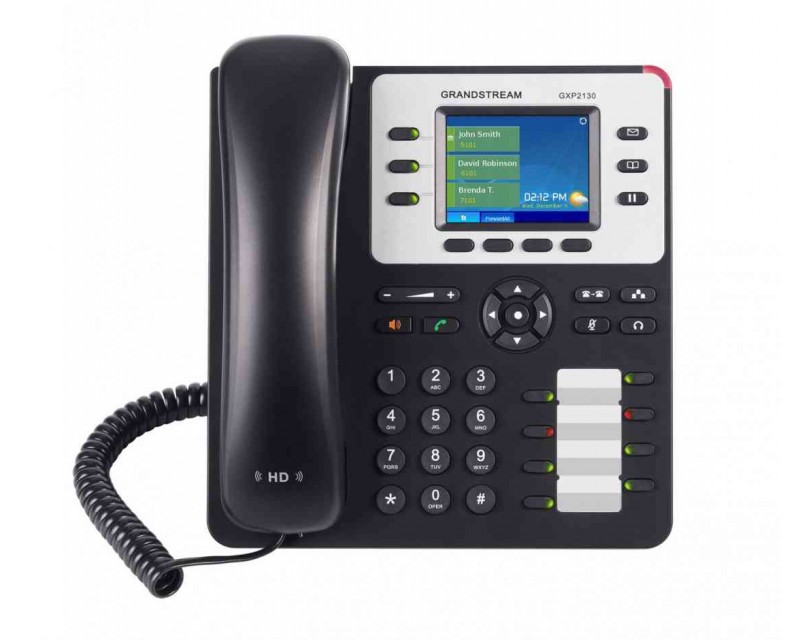 Grandstream GXP2130 v2 High End IP Phone - PoE, 320x240 Colour LCD, Supports 3 lines, 3 SIP accounts and 4-way voice conferencing