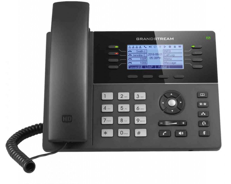 Grandstream GXP1782 Mid-Range IP Phone - PoE 200x80 LCD, 8 lines, Dual Gigabit Ports, 4 program keys