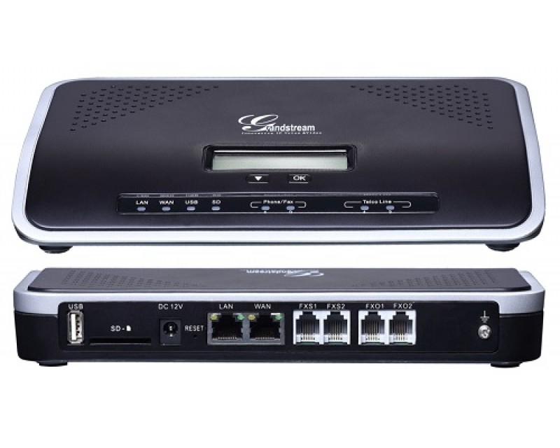 Grandstream UCM6202 - 2 FXS, 2FXO, 500 Users, 30 Concurrent VoIP Calls, Dual-Core 1GHz 1GB RAM