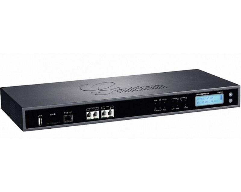 Grandstream UCM6510 - 2 FXS, 2FXO, 2000 Users, 200 Concurrent VoIP Calls, 1GHz quad-core Cortex A9 application, 1GB DDR3 RAM