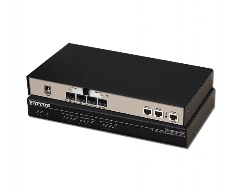 Patton SmartNode 4990A - 4 E1 PRI VDSL/ADSL-Annex A/L/M IAD-eSBC - Trinity Only, 30 VoIP Calls upgradeable to 60, or 15 SIP-SIP calls, Failover relay, High Precision 5ppm Clock, 2x Gig Ethernet